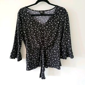 Polka dot peplum blouse